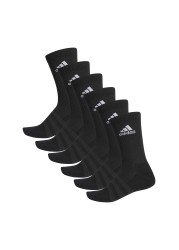 adidas Adult Black Crew Socks Six Pack