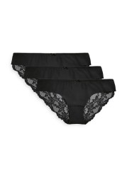 No VPL Lace Back Briefs 3 Pack برازيلي