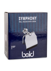 Bold Symphony Toilet Roll Holder with Cover (Silver)