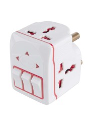 Oshtraco 3-Way Universal Adaptor Plug W/ Individual Switch (15 Amp)