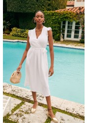 Jersey Wrap Midi Summer Dress