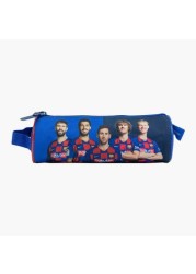 Barcelona Print Pencil Case with Strap and Zip Closure