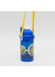 Minions Printed Water Bottle with Flip Cap and Strap