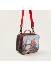 First Kid Spider-Man Print Lunch Bag with Detachable Strap and Zip Closure