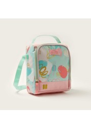 Juniors Printed Lunch Bag with Adjustable Strap and Zip Closure