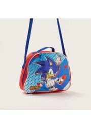 Sonic Printed Lunch Bag with Adjustable Strap and Zip Closure