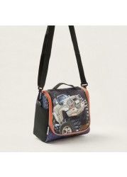 SHOUT Car Print Lunch Bag with Detachable Strap and Zip Closure