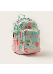 Juniors Printed Backpack with Adjustable Shoulder Straps and Zip Closure - 18 inches