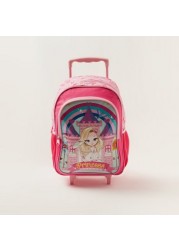 Juniors Princess Print Trolley Backpack with Lunch Bag and Pencil Case