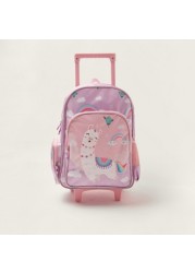 Juniors Llama Print Trolley Backpack with Lunch Bag and Pencil Pouch