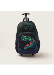 Juniors Dinosaur Print Trolley Backpack with Lunch Bag and Pencil Pouch - 18 inches