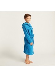 Juniors Space Theme Bathrobe with Long Sleeves and Piping Detail