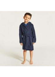 Juniors Textured Bathrobe with Hood and Pockets