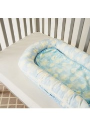 Fancy Fluff Cloud Print Organic Bed in Bed - 27x66 cms