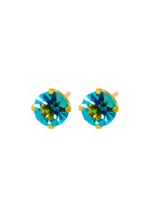 Caflon Fashion Sense Gold Plated Aquamarine Tiffany Earring| 5Mm