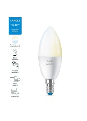 WiZ Whites E 14 Candle LED Bulb, C37 (4.9 W, Tunable White)