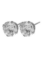 Caflon Fashion Sense White Stainless White Cubic Zirconia Earring| 8Mm