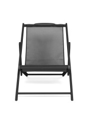 La Chaise Aluminum Outdoor Chair Maiori (140 x 60 x 85 cm, Black)