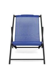 La Chaise Aluminum Outdoor Chair Maiori (140 x 60 x 85 cm, Black & Navy)