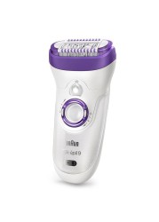 Braun Wet & Dry Epilator + 6 Extra Attachments (7 W, White/Pink)