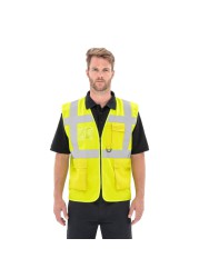 High Vis Polyester Multi Pocket Vest (L/XL)