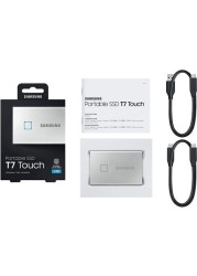 Samsung 2TB T7 TOUCH USB3.2 With Fingerprint And Password Security Portable SSD Black - MU-PC2T0K