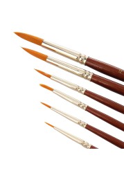 Sapri Series 66 Synthetic Gold Round Paint Brush Set (7 Pc.)