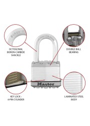 Master Lock Laminated Steel Heavy Duty Padlock W/Keys (9.1 x 5.2 x 3.1 cm)