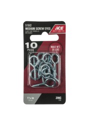 Ace Steel Eye Screws (2.9 cm, 10 Pc.)