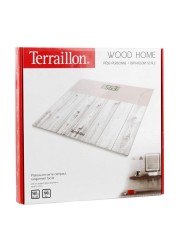 Terraillon Wooden Grey Electronic Glass Bathroom Scale (27 x 27 cm)