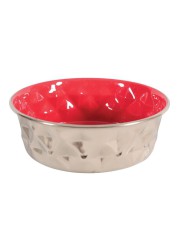 Zolux Stainless Steel Non-Slip Dog Bowl (Red, 1.8 L)