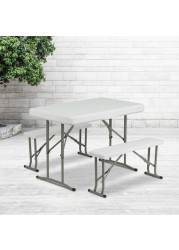 Plastic Folding Table & Stool Set (3 Pc.)