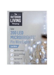 The Outdoor Living Company Solar 200 LED Microbrights Pin Wire Lights (Cool White)