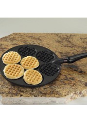 Nordic Silver Dollar Waffle Maker Griddle (8 x 8 x 0.7 cm, Black)