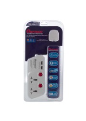 Oshtraco 2-Way Extension Cord W/ USB Port (4 m)