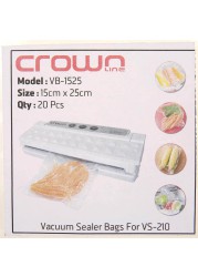 Crownline Vacuum Bag, VB-1525 (15 x 25 cm, 20 pcs)