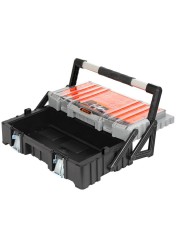 Tactix Tool Box with Organizers (61 x 16.5 x 30.5 cm , Black/Gray)