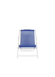 La Chaise Aluminum Outdoor Chair Maiori (140 x 60 x 85 cm, White & Navy)