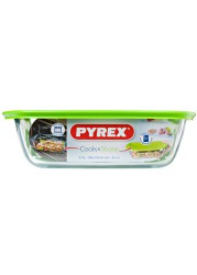 Pyrex Cook & Store Glass Rectangular Dish W/ Plastic Lid (2.7 L)