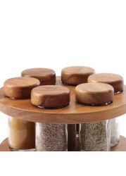 Billi Wooden Spice Rack W/ 6 Bottles