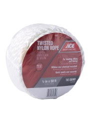 Ace Twisted Polypropylene Rope (1.3 x 152 cm, White, Sold Per Piece)