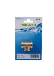 Mkats Copper Tee Pipe Fitting 1/2in