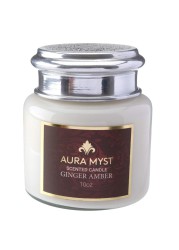 Aura Myst Pearl Glass Jar Candle W/ Lid (283 g, Ginger Amber)