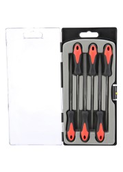 Suki Two-Tone Handle Warding Files Set (Red & Black, Pack of 6)