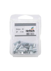 Hettich Chrome-Plated Glass Shelf Support (5 mm, Pack of 20)