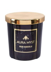 Aura Myst Glass Jar Candle W/ Lid (198 g, Oud Absolu)