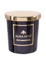 Aura Myst Glass Jar Candle W/ Lid (198 g, Oud Immortal)