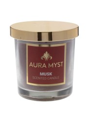 Aura Myst Glass Jar Candle W/Lid (128 g, Musk)