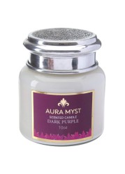 Aura Myst Pearl Glass Jar Candle W/ Lid (283 g, Dark Purple)