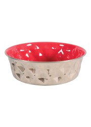 Zolux Stainless Steel Non-Slip Dog Bowl (Red, 2.6 L)